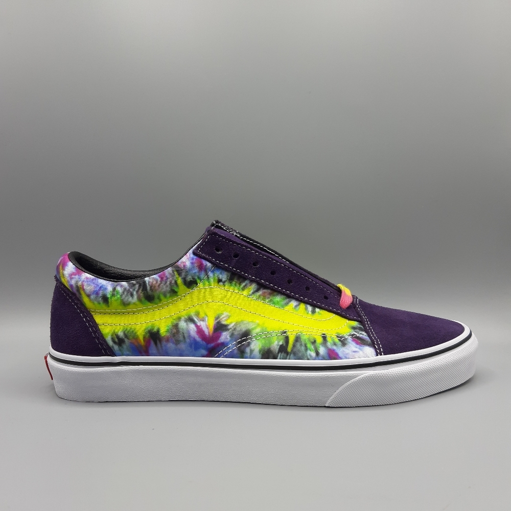 NEW Vans Old Skool Tie Dye Mysterioso Purple Suede True White Men's Size 9 - Picture 4 of 11